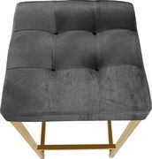 Gray velvet / gold metal legs bar stool by Meridian additional picture 2