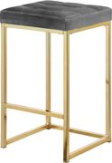 Gray velvet / gold metal legs bar stool by Meridian additional picture 4