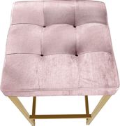 Pink velvet / gold metal legs bar stool additional photo 2 of 4