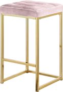 Pink velvet / gold metal legs bar stool by Meridian additional picture 4