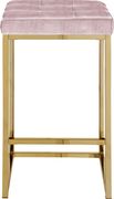 Pink velvet / gold metal legs bar stool additional photo 5 of 4