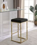 Black pvc leather / gold metal legs bar stool by Meridian additional picture 3