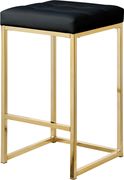 Black pvc leather / gold metal legs bar stool by Meridian additional picture 4