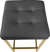 Gray pvc leather / gold metal legs bar stool additional photo 2 of 4