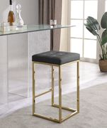 Gray pvc leather / gold metal legs bar stool by Meridian additional picture 3