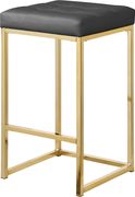 Gray pvc leather / gold metal legs bar stool by Meridian additional picture 4
