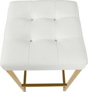 White pvc leather / gold metal legs bar stool by Meridian additional picture 2