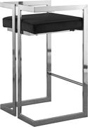 Black velvet / chrome bar stool by Meridian additional picture 3