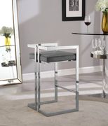 Gray velvet / chrome bar stool by Meridian additional picture 4