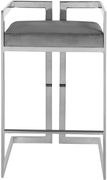 Gray velvet / chrome bar stool by Meridian additional picture 5