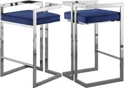 Navy velvet / chrome bar stool by Meridian additional picture 2