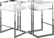 White velvet / chrome bar stool by Meridian additional picture 2