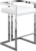 White velvet / chrome bar stool by Meridian additional picture 3