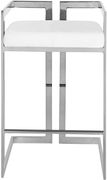 White vegan leather / chrome bar stool additional photo 5 of 4