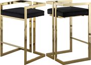 Black velvet gold metal bar stool by Meridian additional picture 2