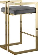 Gray velvet gold metal bar stool by Meridian additional picture 4