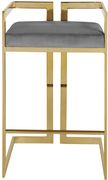 Gray velvet gold metal bar stool by Meridian additional picture 5