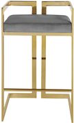 Gray velvet gold metal bar stool additional photo 5 of 4
