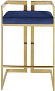 Navy velvet gold metal bar stool by Meridian additional picture 5