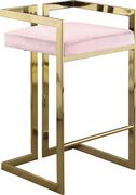 Pink velvet gold metal bar stool by Meridian additional picture 3