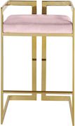 Pink velvet gold metal bar stool by Meridian additional picture 5