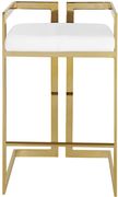 White leather gold metal bar stool by Meridian additional picture 5