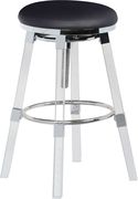 Black faux leather / acrylic / chrome bar stool by Meridian additional picture 2