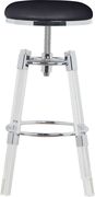 Black faux leather / acrylic / chrome bar stool by Meridian additional picture 3