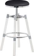 Black faux leather / acrylic / chrome bar stool by Meridian additional picture 4