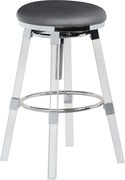 Gray faux leather / acrylic / chrome bar stool by Meridian additional picture 2