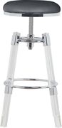 Gray faux leather / acrylic / chrome bar stool by Meridian additional picture 3