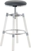 Gray faux leather / acrylic / chrome bar stool by Meridian additional picture 4