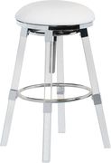 White faux leather / acrylic / chrome bar stool by Meridian additional picture 2