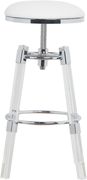White faux leather / acrylic / chrome bar stool by Meridian additional picture 3