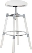White faux leather / acrylic / chrome bar stool by Meridian additional picture 4