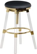 Black faux leather / acrylic / gold bar stool by Meridian additional picture 2