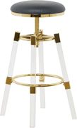 Gray faux leather / acrylic / gold bar stool by Meridian additional picture 4