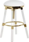 White faux leather / acrylic / gold bar stool by Meridian additional picture 2