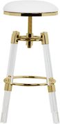 White faux leather / acrylic / gold bar stool by Meridian additional picture 3
