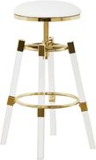 White faux leather / acrylic / gold bar stool by Meridian additional picture 4