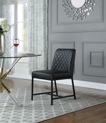 Black faux leather dining chair by Meridian additional picture 8