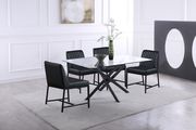 Black faux leather dining chair by Meridian additional picture 9