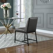 Gray faux leather dining chair by Meridian additional picture 7