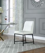 White faux leather dining chair by Meridian additional picture 7