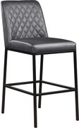 Elegant gray faux leather bar stool by Meridian additional picture 2
