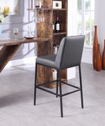 Elegant gray faux leather bar stool by Meridian additional picture 7