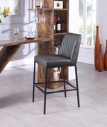 Elegant gray faux leather bar stool by Meridian additional picture 8
