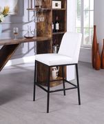 Elegant white faux leather bar stool by Meridian additional picture 6