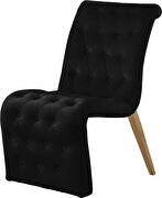 Black velvet tufted dining chair pair by Meridian additional picture 2