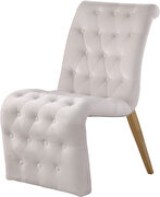 Cream velvet tufted dining chair pair by Meridian additional picture 3